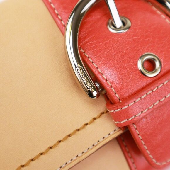 NEW Coach Italian Leather Buckle Oversize Clutch Flap Vachetta Pink $295+ - Picture 8 of 8